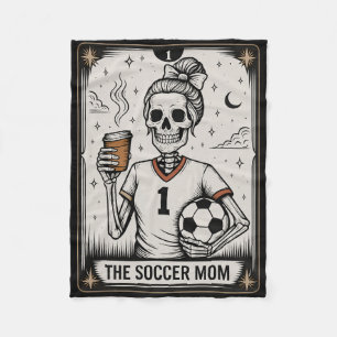 Soccer Mum Tarot Card, Vintage Halloween Soccer Ma Fleece Blanket