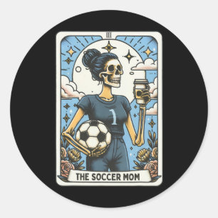 Soccer Mum Tarot Card Vintage Halloween Soccer Mam Classic Round Sticker