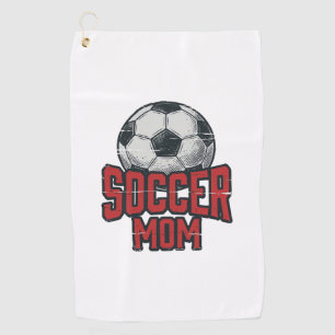 Soccer Mum Vintage Distressed Sports Shirt Design_ Golf Towel