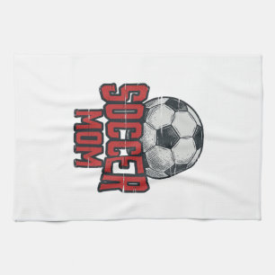 Soccer Mum Vintage Distressed Sports Shirt Design_ Tea Towel
