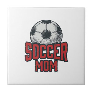 Soccer Mum Vintage Distressed Sports Shirt Design_ Tile