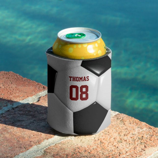 Soccer Name and Number Personalised Can Cooler (In Situ Pool)