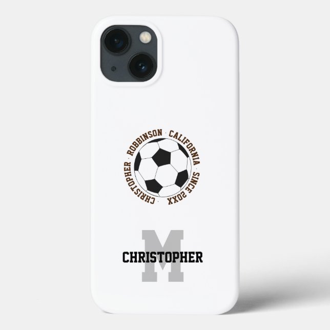 Soccer name initial personalised text Case-Mate iPhone case (Back)