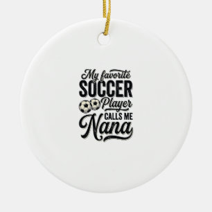 Soccer Nana Vintage Engraving Family Player Shirt_ Ceramic Tree Decoration