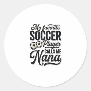 Soccer Nana Vintage Engraving Family Player Shirt_ Classic Round Sticker