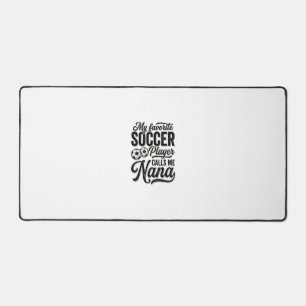 Soccer Nana Vintage Engraving Family Player Shirt_ Desk Mat