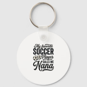 Soccer Nana Vintage Engraving Family Player Shirt_ Key Ring