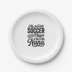 Soccer Nana Vintage Engraving Family Player Shirt_ Paper Plate