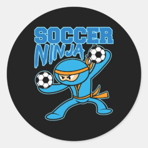 Soccer Ninja Player Cute Footll Lovers Funny Gift Classic Round Sticker