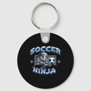 Soccer Ninja Player Martial Arts Karate Key Ring