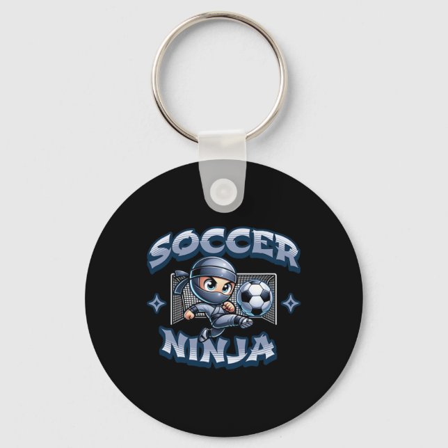 Soccer Ninja Player Martial Arts Karate  Key Ring (Front)