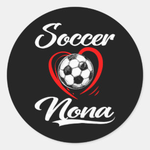Soccer Nona Soccer Heart Family Matching  Classic Round Sticker