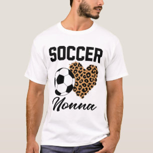 Soccer Nonna Leopard Heart Nonna  T-Shirt