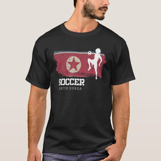Soccer North Korea Flag Football Womens Soccer Gir T-Shirt (Front)