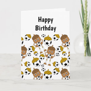 Soccer Nut Pattern Birthday Card