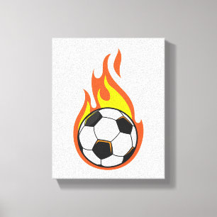 Soccer on Fire Canvas Print