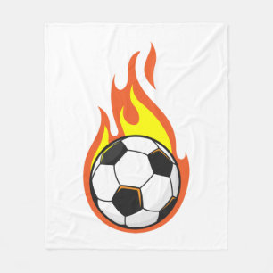 Soccer on Fire Fleece Blanket