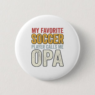 Soccer Opa Vintage Typography Shirt Design_1 6 Cm Round Badge