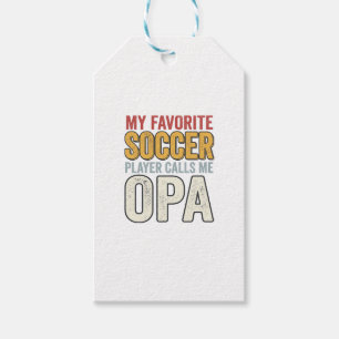 Soccer Opa Vintage Typography Shirt Design_1 Gift Tags