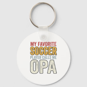 Soccer Opa Vintage Typography Shirt Design_1 Key Ring