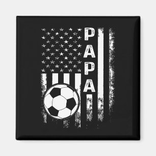 Soccer Papa American Flag Vintage Christmas Xmas Magnet