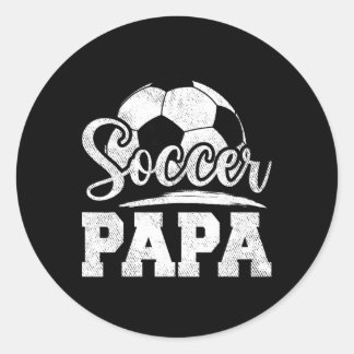 Soccer Papa Soccer Player Game Day Father's Day  Classic Round Sticker