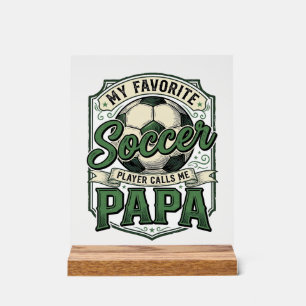 Soccer Papa Vintage Engraving Shirt Design_1 Acrylic Sign