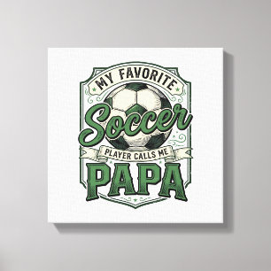 Soccer Papa Vintage Engraving Shirt Design_1 Canvas Print