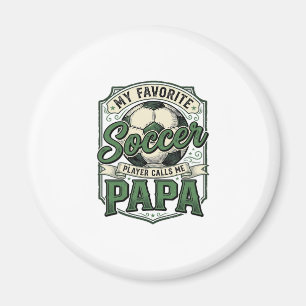 Soccer Papa Vintage Engraving Shirt Design_1 Magnet
