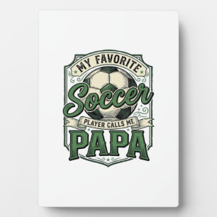 Soccer Papa Vintage Engraving Shirt Design_1 Plaque
