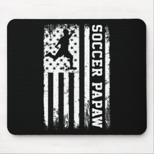 Soccer Papaw Vintage Usa American Flag  Mouse Pad