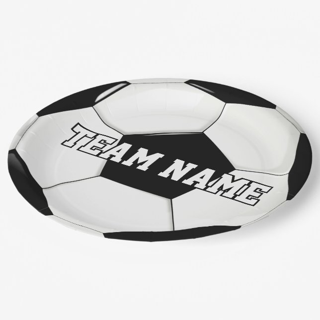 Soccer Party / Banquet Custom Team Name Sports Paper Plate (Angled)
