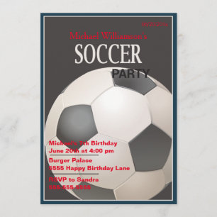 Soccer Party Birthday Invitation