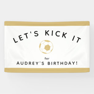 Soccer Party Custom Sign Gold and White