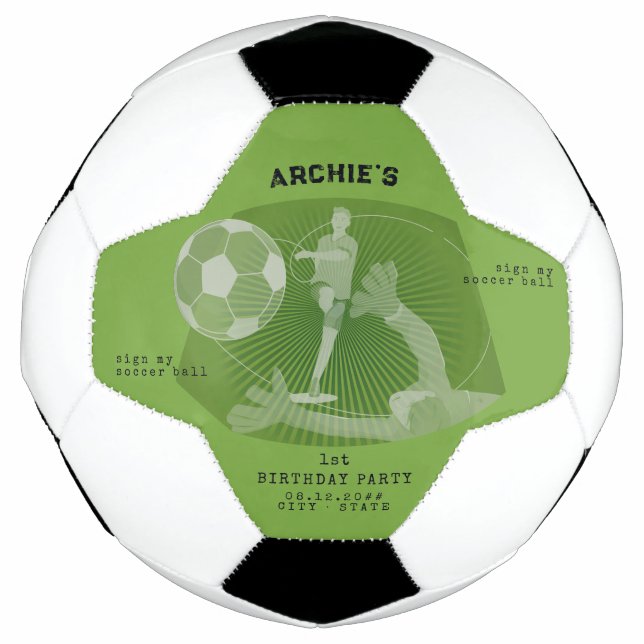 Soccer Party Game Day Pitch Birthday Party Ball (Front)