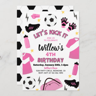 Soccer Party Invitation Girl Soccer Invitations
