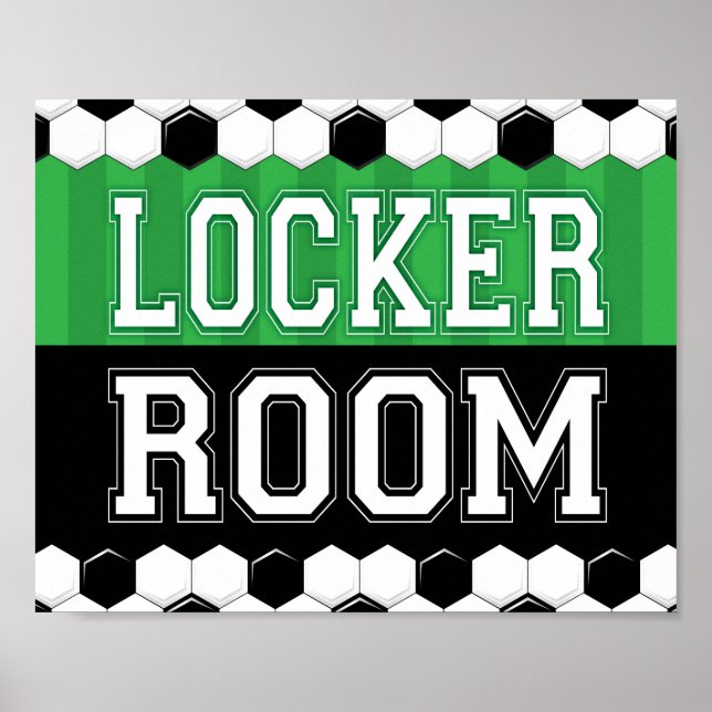 Soccer Party LOCKER ROOM Sign Print (Front)