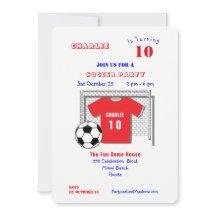 Soccer Party Red Soccer Shirt Personalised