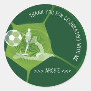 Soccer Party Sport Game Day Pitch Any Age Birthday Classic Round Sticker