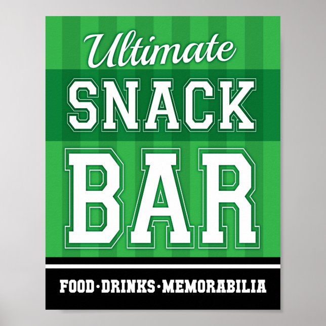 Soccer Party ULTIMATE SNACK BAR Sign Print (Front)