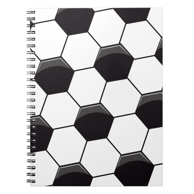Soccer Pattern Spiral Notebook (Front)