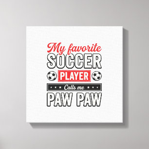 Soccer Paw Paw Vintage Player Grandpa Shirt Design Canvas Print