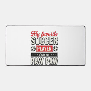 Soccer Paw Paw Vintage Player Grandpa Shirt Design Desk Mat