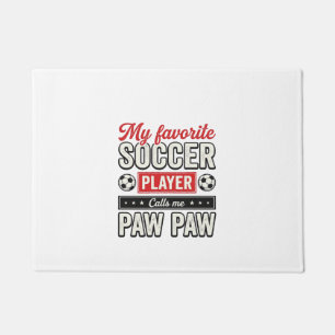 Soccer Paw Paw Vintage Player Grandpa Shirt Design Doormat