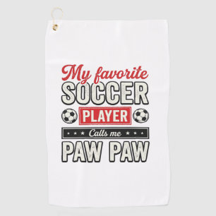 Soccer Paw Paw Vintage Player Grandpa Shirt Design Golf Towel