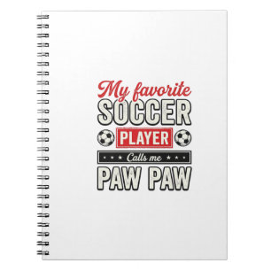 Soccer Paw Paw Vintage Player Grandpa Shirt Design Notebook