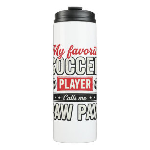 Soccer Paw Paw Vintage Player Grandpa Shirt Design Thermal Tumbler