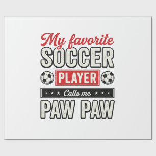 Soccer Paw Paw Vintage Player Grandpa Shirt Design Wrapping Paper