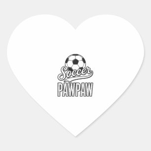 Soccer Pawpaw Vintage Engraving Shirt Design_1 Heart Sticker