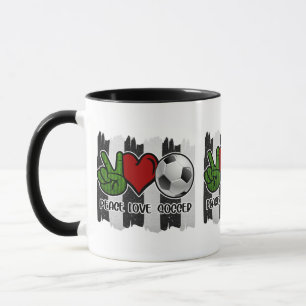Soccer Peace and Love Mug